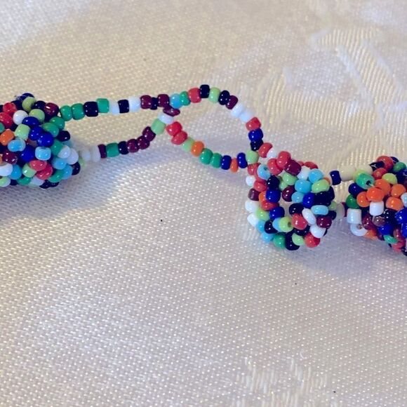 20 Strand Seed Bead Necklace 34”-36”  Beaded Adjustable Toggle Clasp Vintage - Picture 4 of 4